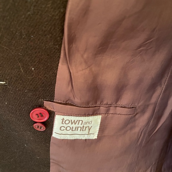 Town & Country 100% Pure Wool Brown Blazer Jacket Size 14. - Picture 10 of 11
